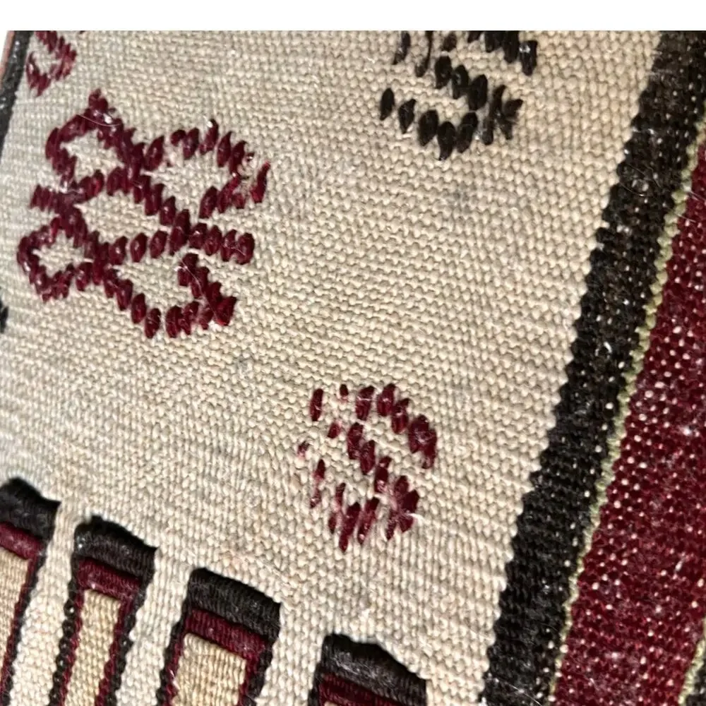 Vintage pillow cushion hand-woven Turkish kilim rug 12